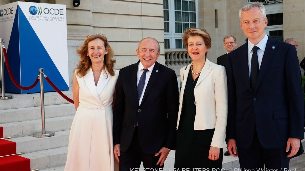 Justizministerin Nicole Belloubet, Innenminister Gérard Collomb und Finanzminister Bruno Le Maire