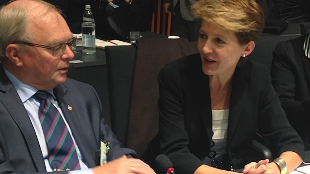 La consigliera federale Simonetta Sommaruga all’incontro dei ministri di giustizia e degli affari interni a Lussemburgo