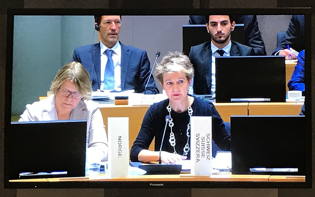 La conseillère fédérale Simonetta Sommaruga à la réunion du Conseil Justice et affaires intérieures de l’UE, à Bruxelles