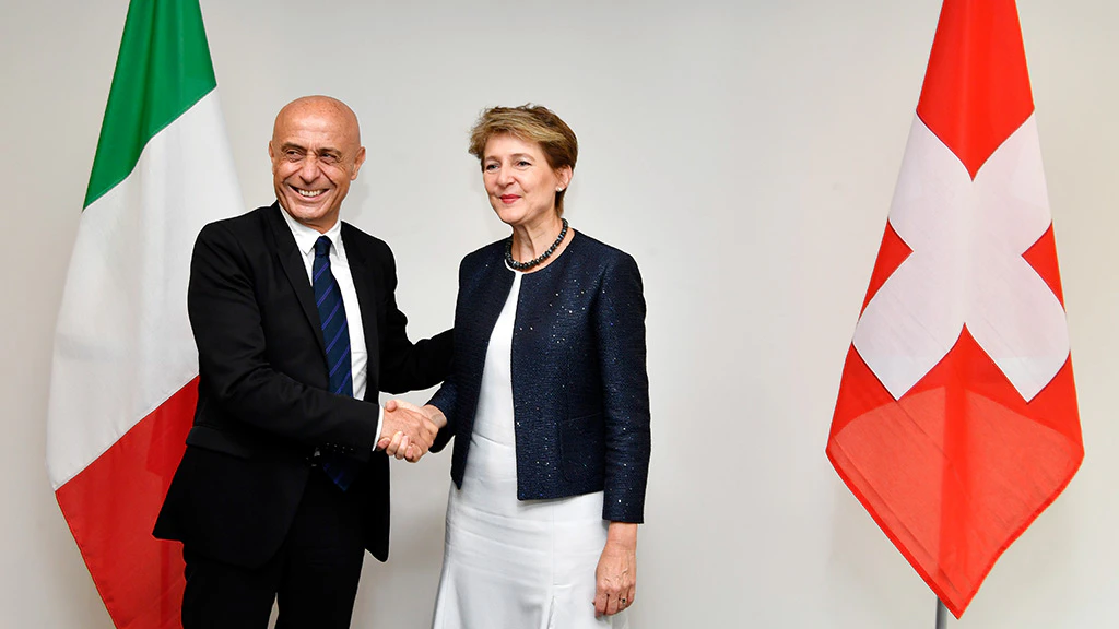 La consigliera federale Sommaruga e il ministro dell'Interno Minniti